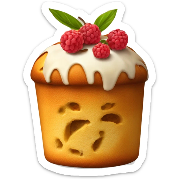 un panettone delicioso y apetitoso, tradicionalmente decorado con frutas confitadas y pasas. sticker