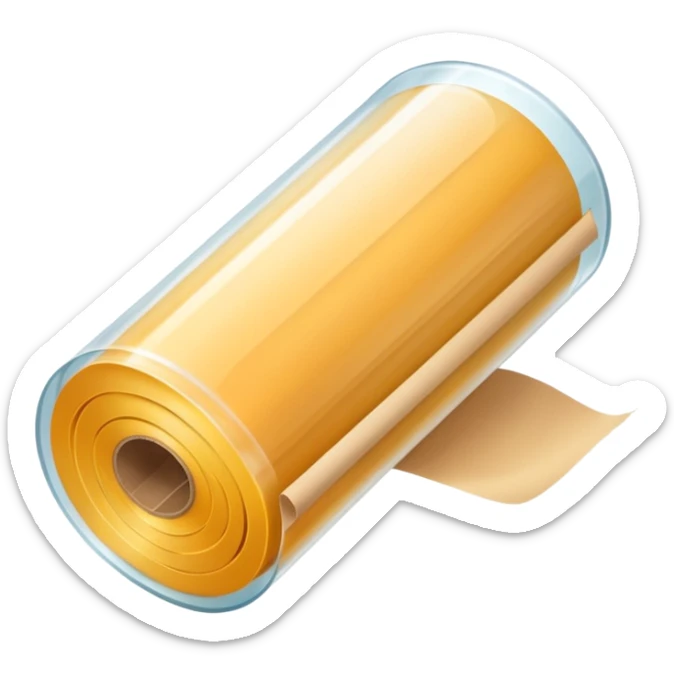 A long roll of transparent film wrapping for food  sticker
