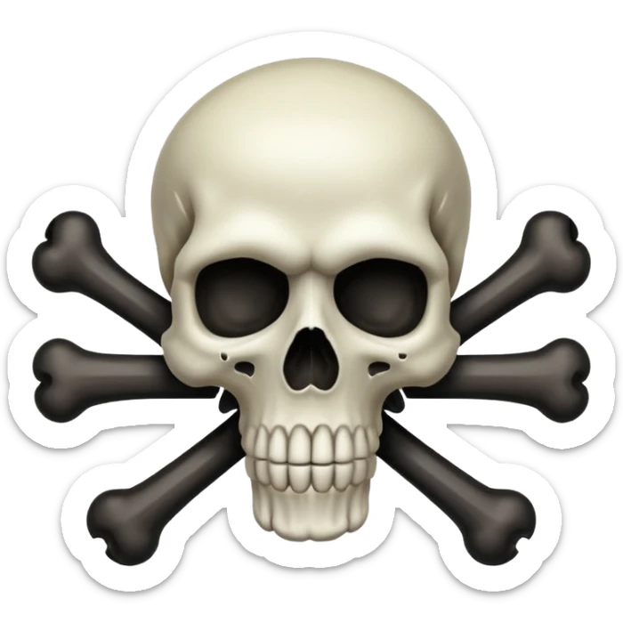 a poisonous cloud of gas, dark swamp color, with an image of a skull and two crossed bones behind the skull sticker