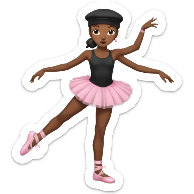 hip hop ballerina, wearing cap and urban clothing sticker