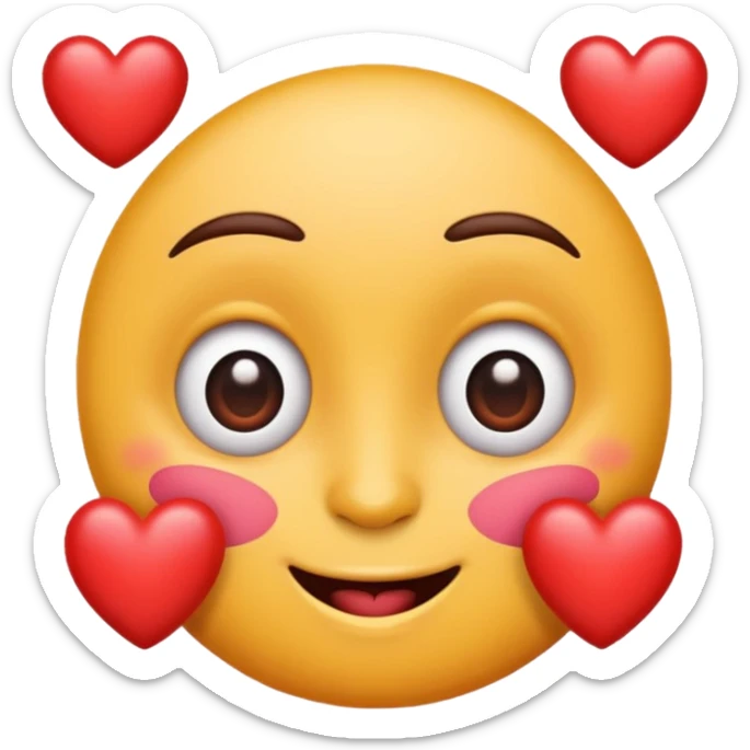 cartoon loving emoji with heart eyes, colorful and cheerful, no text, suitable for WhatsApp and Instagram sticker