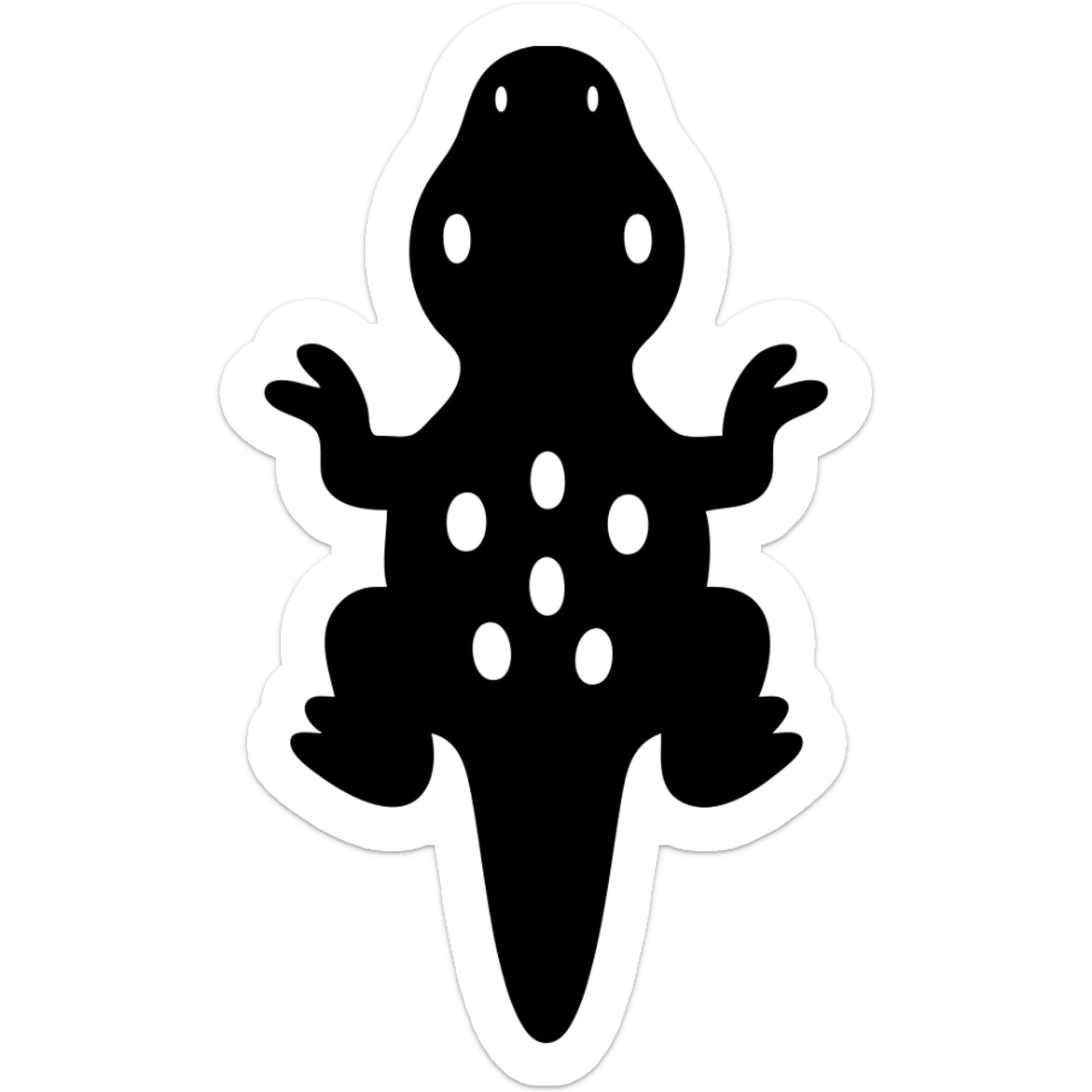 Top-down view of a T-Rex, stylized like a toy car or vehicle, detailed but simplified, positioned on a flat surface with clear outlines, resembling a miniature model or toy dinosaur seen directly from above, bright lighting, simple background, sharp focus sticker