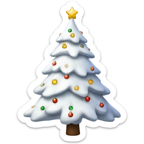 White Christmas tree sticker