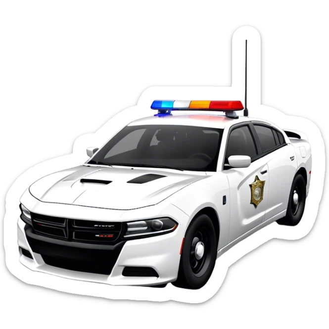 Police Car - Dodge Charger Pursuit (Model Year: 2022) (Iconic colour: Black and white) sticker
