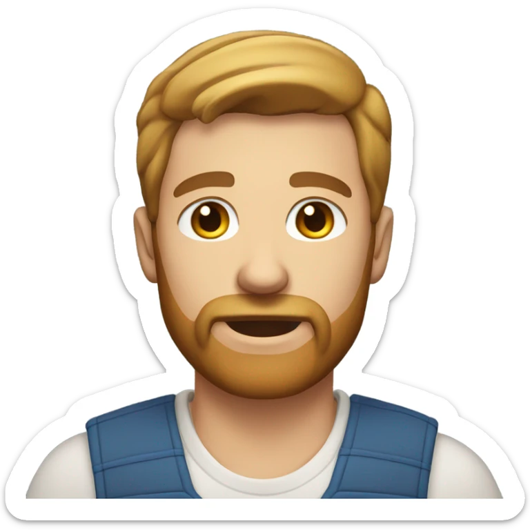 Male farmer with facial hair (light brown hair and BLUE eyes) sticker