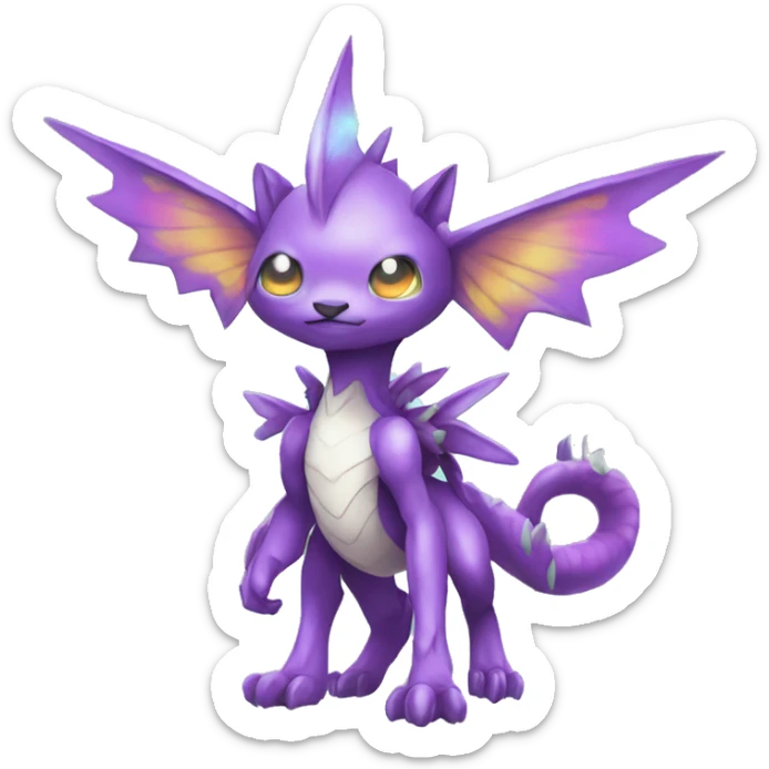 cute cool edgy ethereal magical alien Digimon-Fakemon-animal full body sticker