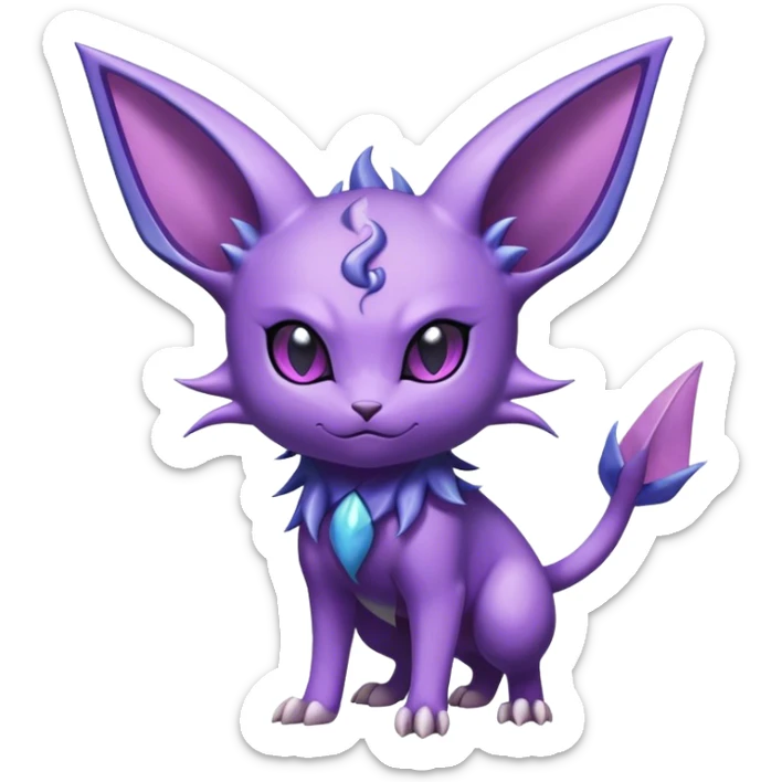 Shiny Dark Cute Edgy Cool Espeon-Haunter-Nidorino-fusion-hybrid full body  sticker