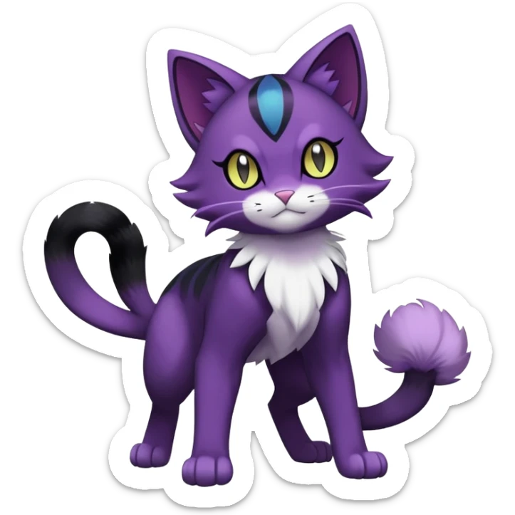 Purrloin-Delcatty-Pokémon-Fakémon-hybrid-creature (full body) sticker