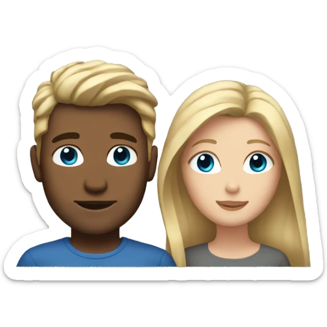 couple with dirty blonde hair and blue eyes  sticker