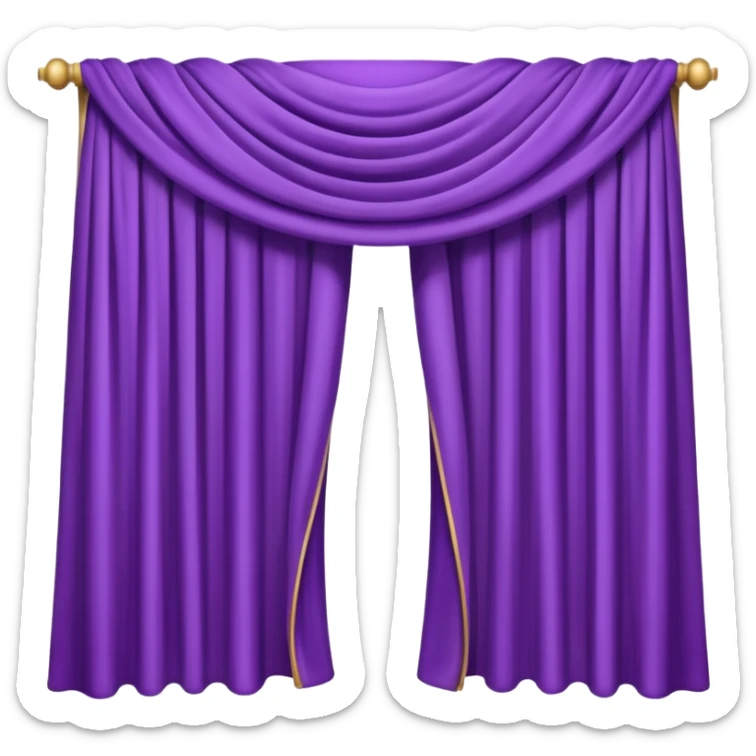 purple curtain open sticker