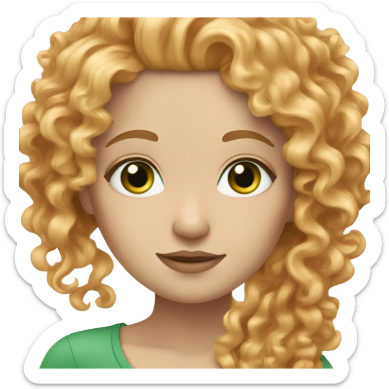white girl with curly strawberry blonde hair and green eyes sticker