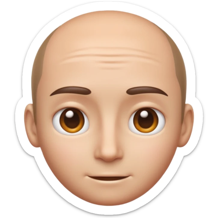 Apple-style 3D emoji showing a human forehead close-up, smooth skin, simple cartoon face style, only upper face visible with eyebrows, no background. sticker