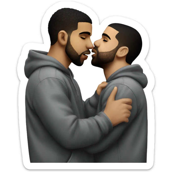 drake kissing drake kissing drake kissing drake sticker