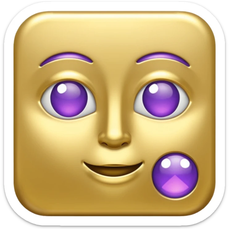 gold and purple B sticker