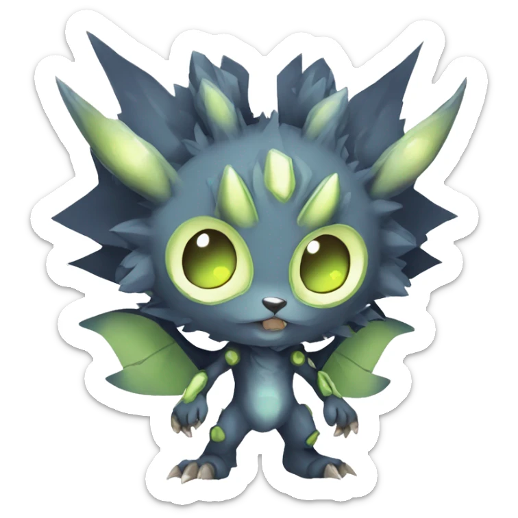 cute cool edgy ethereal alien punk Digimon-Fakemon-animal full body sticker