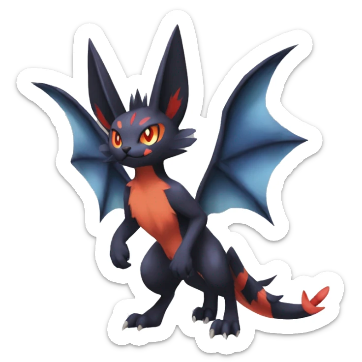 Noivern-Litten-Zorua-Torracat-Fakemon-hybrid full body sticker