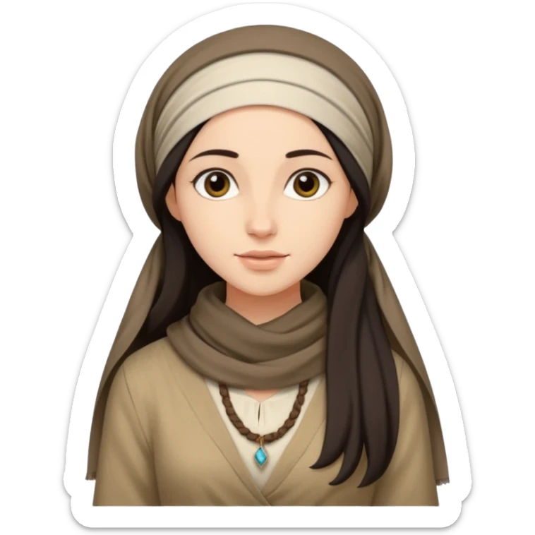 jewish women young ancient Judea, long hair modest head scarf loose sticker