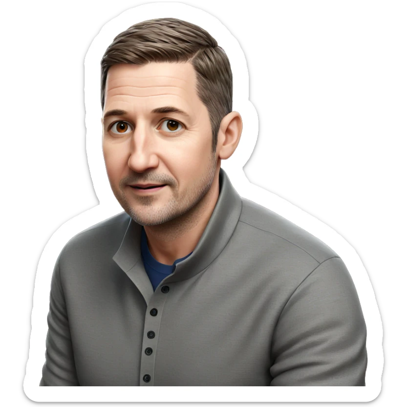 realistic portrait of a man sticker