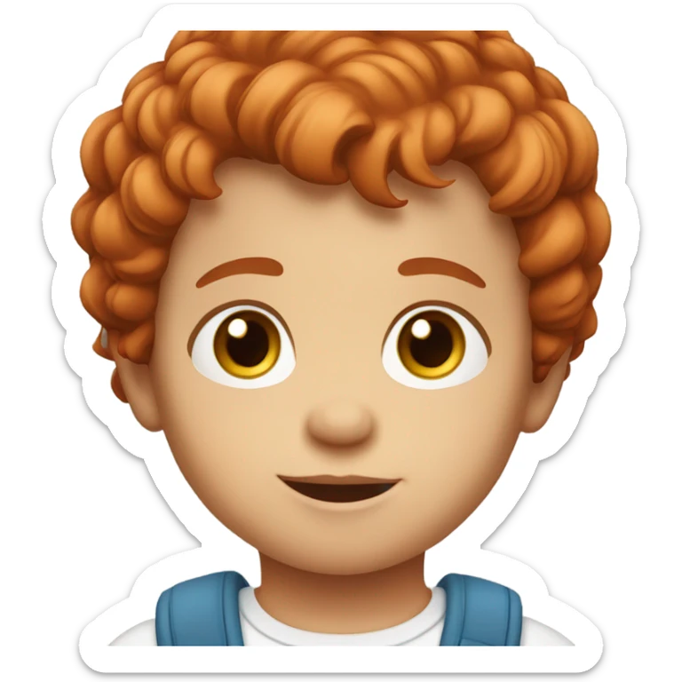 red hair toddler boy brown eyes, straight hair sticker