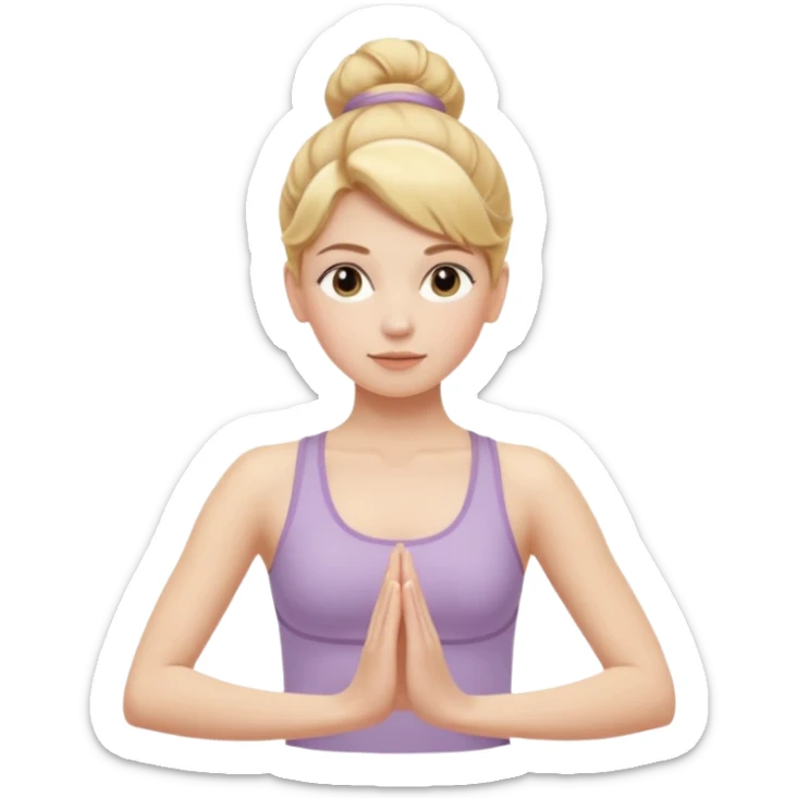 Cinematic Realistic pilates Girl Portrait, depicted with lifelike skin texture, subtle rosy undertones, and soft natural lighting that enhances the gentle contours of her face. Her intricately detailed golden blonde hair is elegantly styled in an updo, sticker