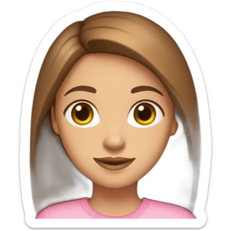 Girl-with-brown-hair-brown-eyes-pink-shirt-maong-pants sticker
