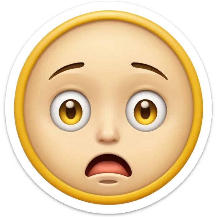 Can you make a shocked face that kinda looks disgusted  make it one of the yellow ones that are circular sticker