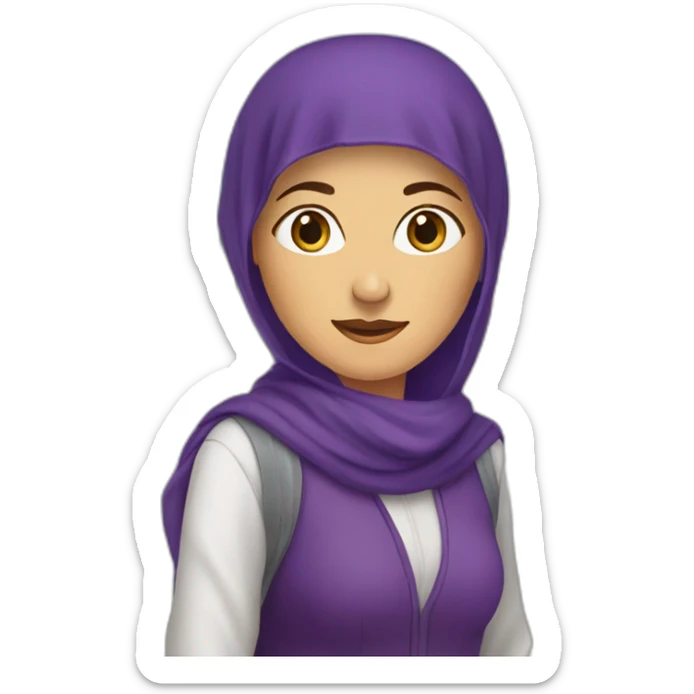 Armenian women in purple clothing in the bus station sticker