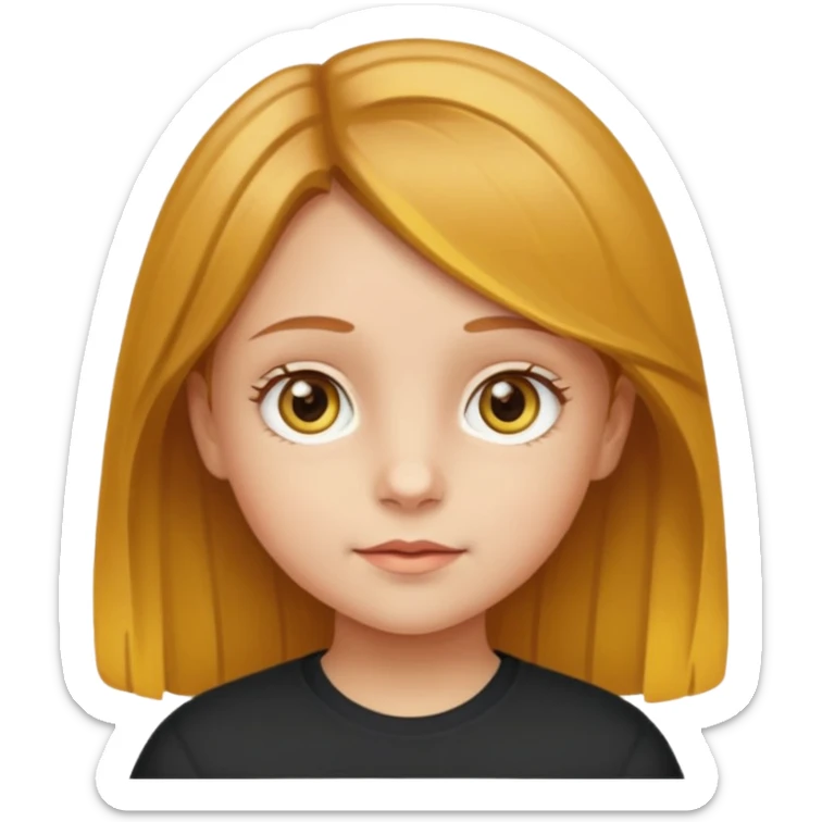 Sarı ve kumralımsı saç ela gözlü kücük kız sticker