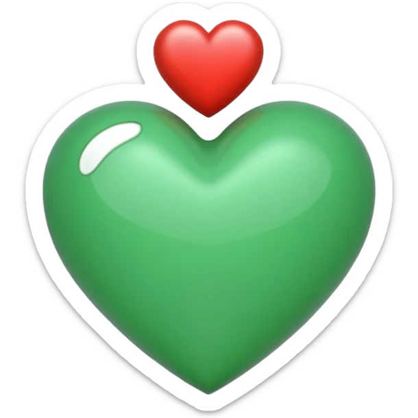 Un corazón de color verde en una tonalidad claridad con un poquito de brillitos sticker