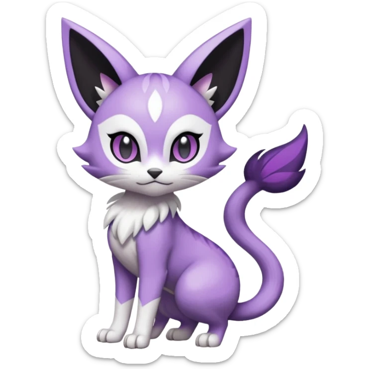 Meloetta-Purrloin-Gatomon-Trico-Pokémon-Fakémon-fusion-hybrid-creature sticker