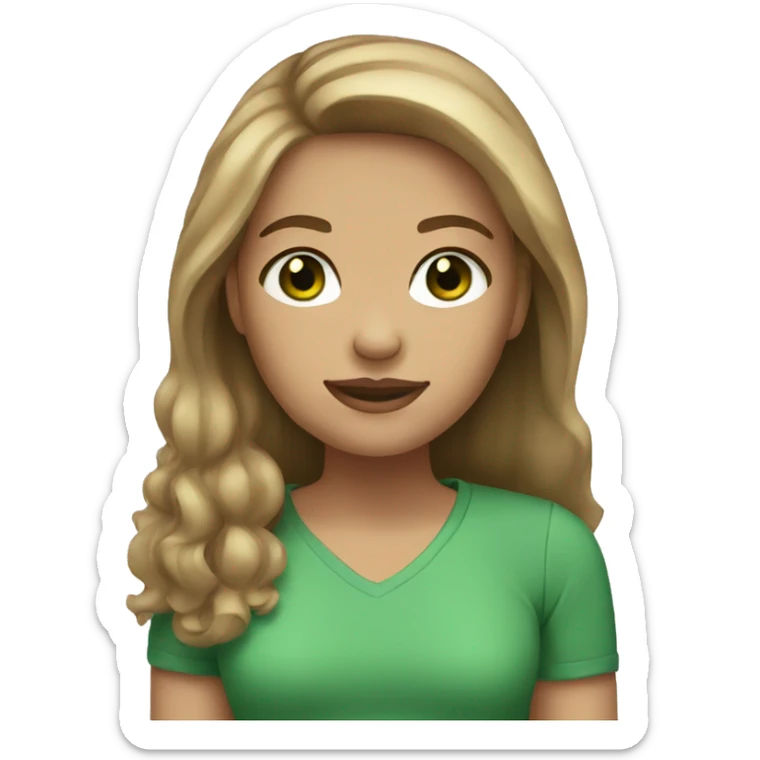 a girl with lightbrown hair light skin and green eyes sticker