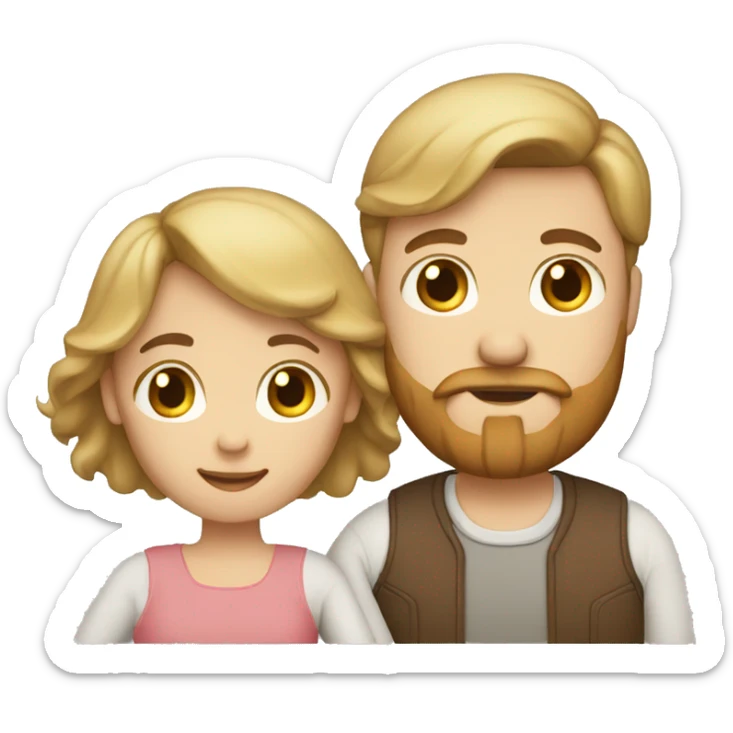 Family: son (blond), father (Brown hear, beard), pregnant mother (long brown hair) sticker