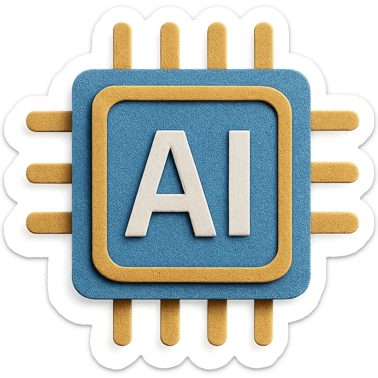 AI chip icon sticker