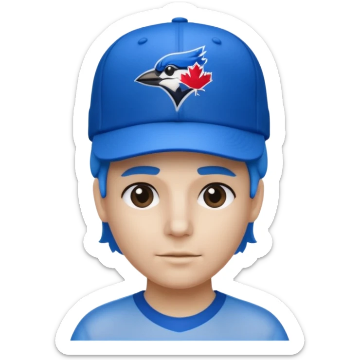 a see throug top of a roty that has a brain that you can whering a 67 shirt and a toronto blue jays hat sticker