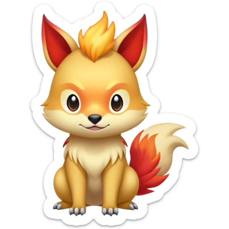 Cool cute edgy kawaii Quilava-animal-creature-hybrid full body sticker