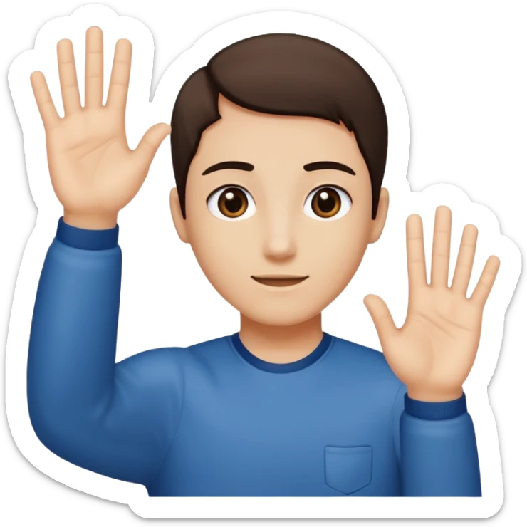 A person holding your hands up and on the left-hand, it says six on the right one it says seven sticker