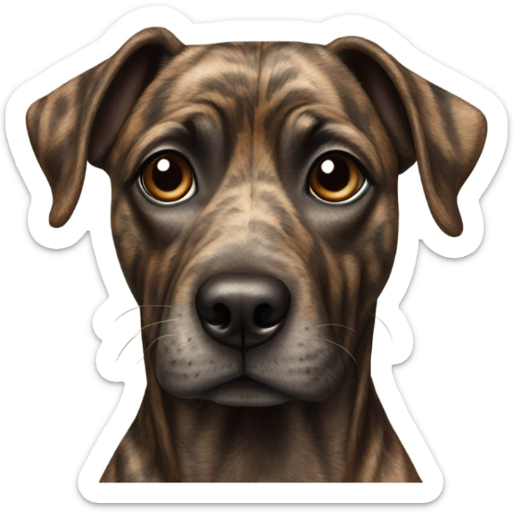realistic dog portrait photography brindle color sticker