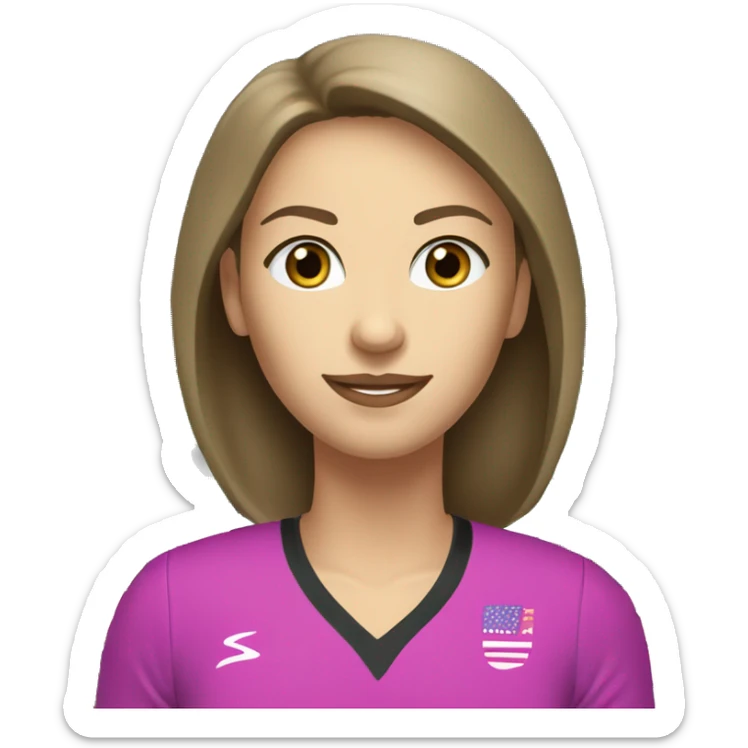 beautiful woman, straight light brown hair, aqua eyes. With male, handsome, bald, beard, aqua eyes. Pickleball clothes  sticker