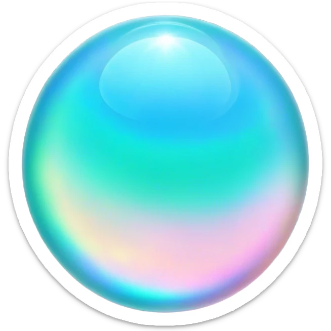 Cinematic Realistic Opal Emoji, Mystical and iridescent, with shifting colors of blue, green, and pink that dance across the smooth, milky surface. The gem’s unique play of light creates a mesmerizing, fluid effect, while a soft, glowing halo surrounds the stone. Soft glowing outline, capturing the essence of magic and mystery in a radiant opal. sticker