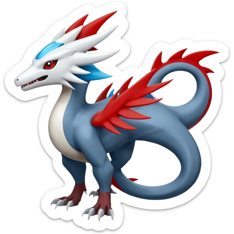 Silvally-Nargacuga-Kyurem-Latias-Salandit-Pokémon-Fakémon-fusion-animal-hybrid-creature sticker