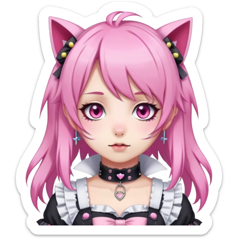 Pastel Kawaii Cute Beautiful Elegant Pretty Anime Punk Lolita Catgirl sticker