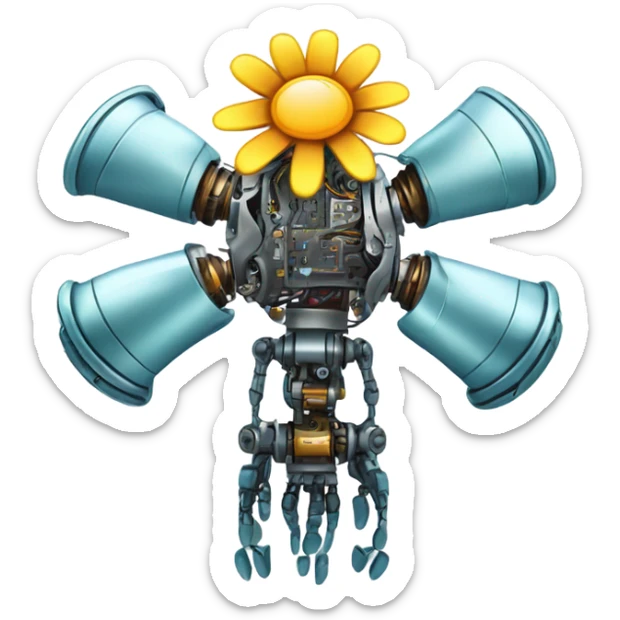 Bfdi robot flower sticker