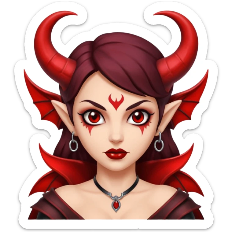 Lilith symbol seductress evil brow haired sexy succubus woman with leather on sticker