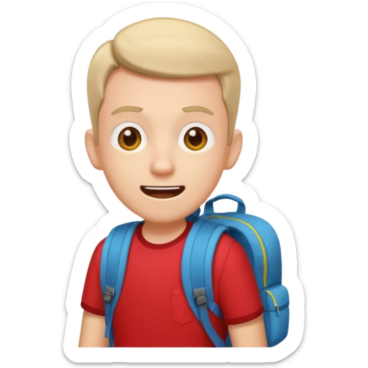 Tourist Character in Red Shirt with A slight expression of excitement and urgency sticker