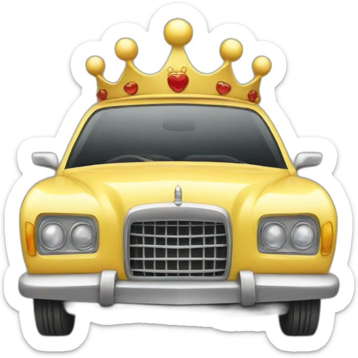 Car with crown sticker