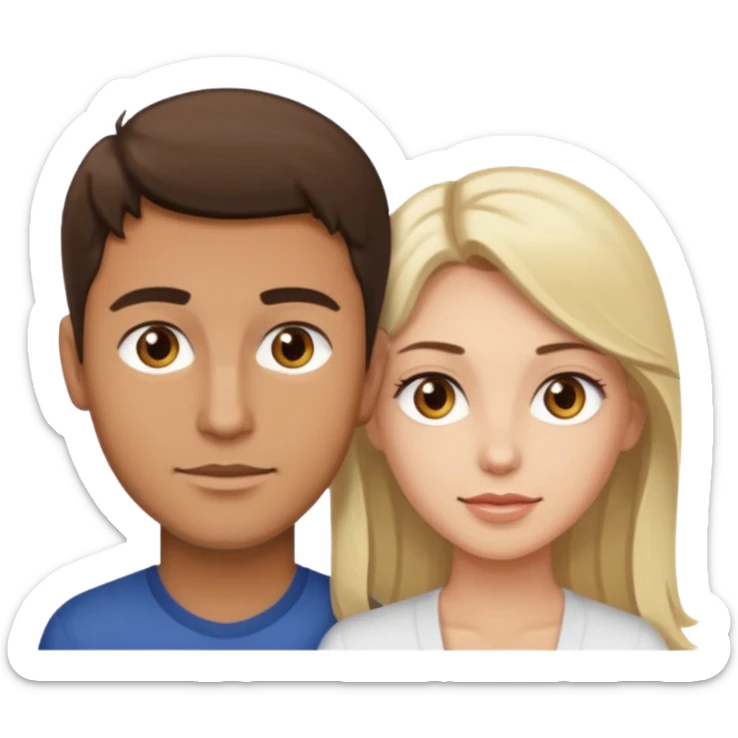 Light brown brunette man having sex with white blonde woman hazel eyes  sticker