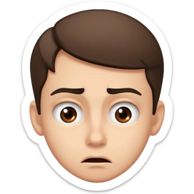 make an emoji of a (young person it has to be like very very confused, disgusted, make the eyebrows very expressive, make the face like he was asking a quiesfion and not getting the answer he wants  sticker