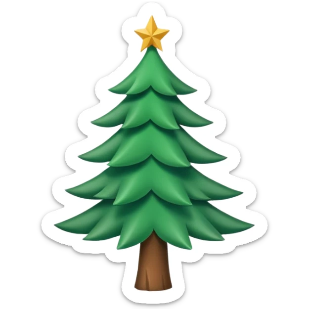 Fais le sapin plus petit, ancré dans du papier. Traits délicats. Logo pour réseaux sociaux. sticker