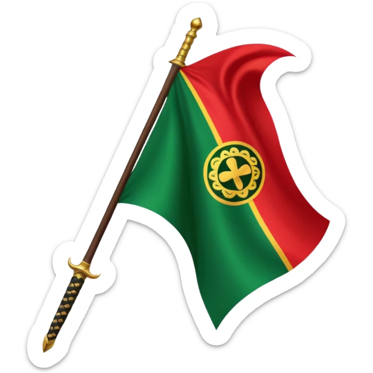 Solaani black green yellow and red heritage flag with African sword crest in the middle  sticker