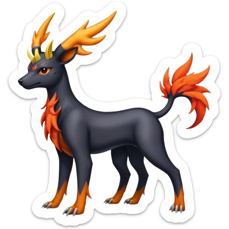 
Canine-Houndoom-Xerneas-Salandit-Noibat-Flareon-Fakémon-fusion (full body) sticker